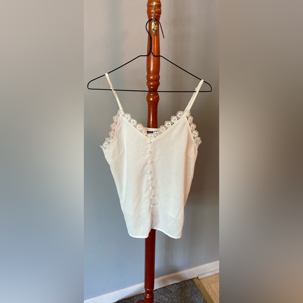 White silk tank